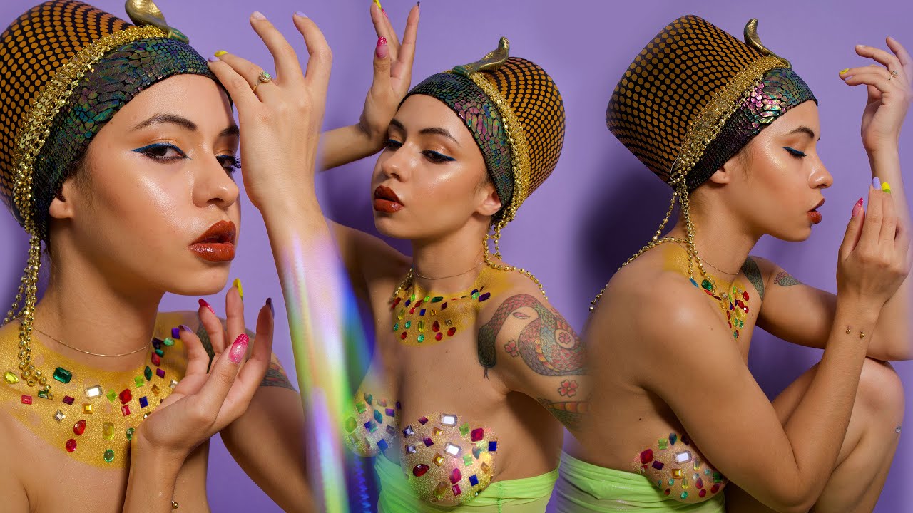 Nefertiti Inspired Cosplay Makeup & DIY Egyptian crown tutorial /Nubian Goddess Cosplay - Patreon