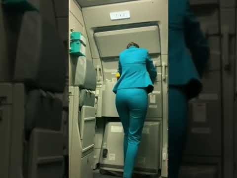 Air hostess closing the  door #hot#sexy #shorts#viral