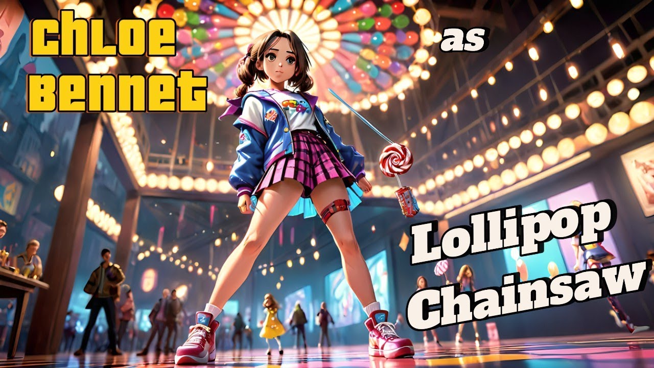 KI - AI generated Chloe Bennet as Lollipop Chainsaw (Comic Style)