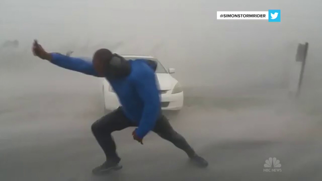 Storm Chaser Battles Hurricane Irma’s Powerful Winds   NBC News