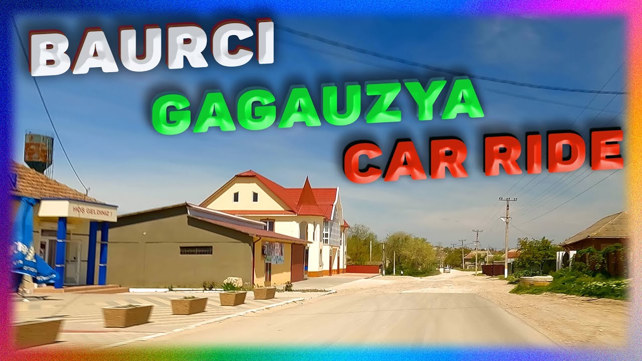 CAR TRİP AROUND THE VİLLAGE OF BAURCI, GAGAUZİA, REPUBLİCA MOLDOVA. CAR RİDE. 4K