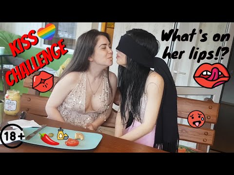 beautiful Girls kissing on lips  to guess food challenge ❤️????   || lick her lips kissing challange ????