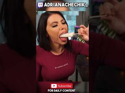 Adriana Chechik sucking on twitch ????#Shorts