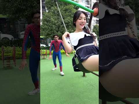 When Spider-Man helps his girlfriend push the swing #shorts
