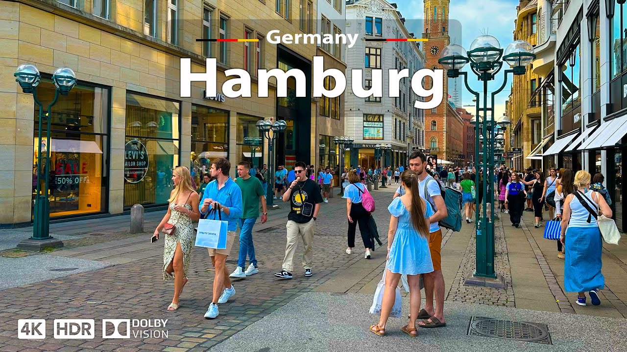 HAMBURG, GERMANY  AMAZİNG CİTY WALKİNG TOUR ☀️ 4K 60FPS HDR | A SUNNY DAY WALK, 2023