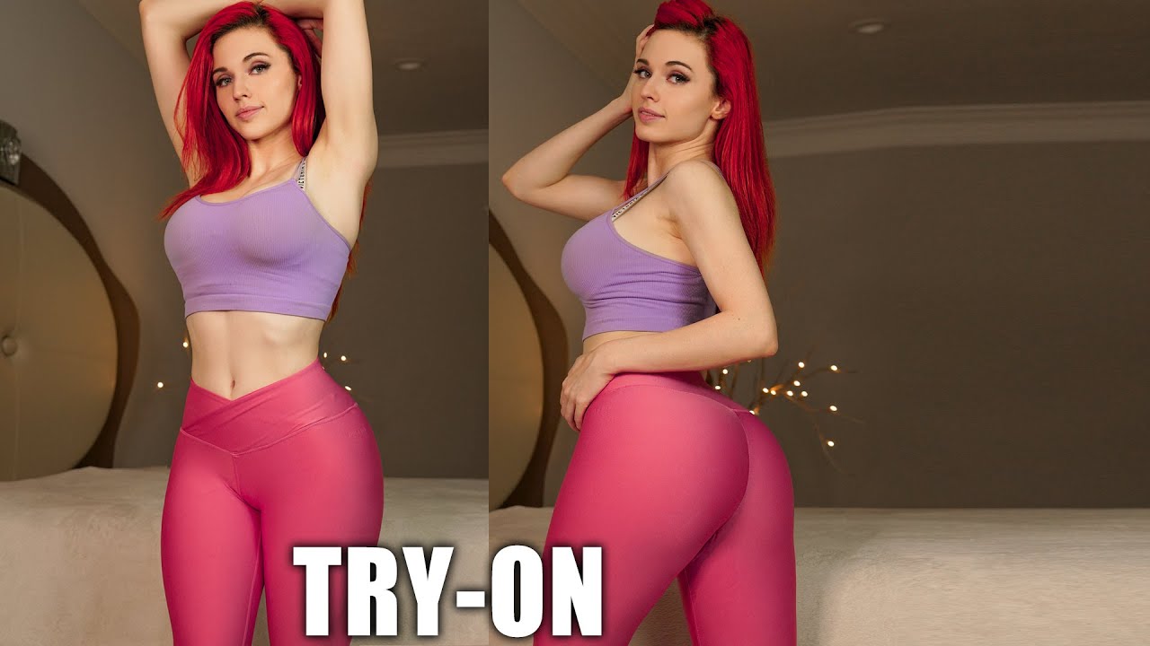 Amouranth HOT YOGA PANTS TRY-ON