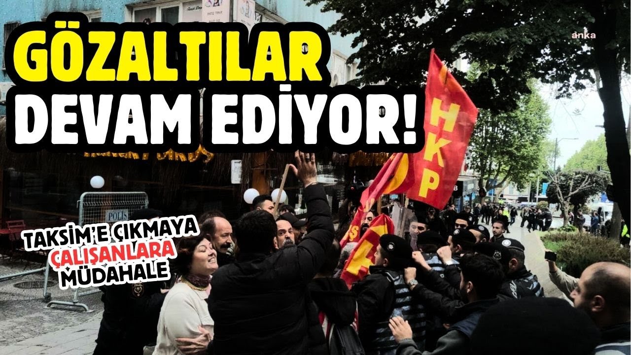 Taksim'e çıkmaya çalışanlara gözaltılar devam ediyor! #1Mayıs