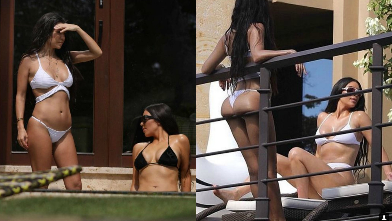 Kim Kardashian And Kourtney Kardashian Flaunts Hot Bikini Body  In Costa Rica