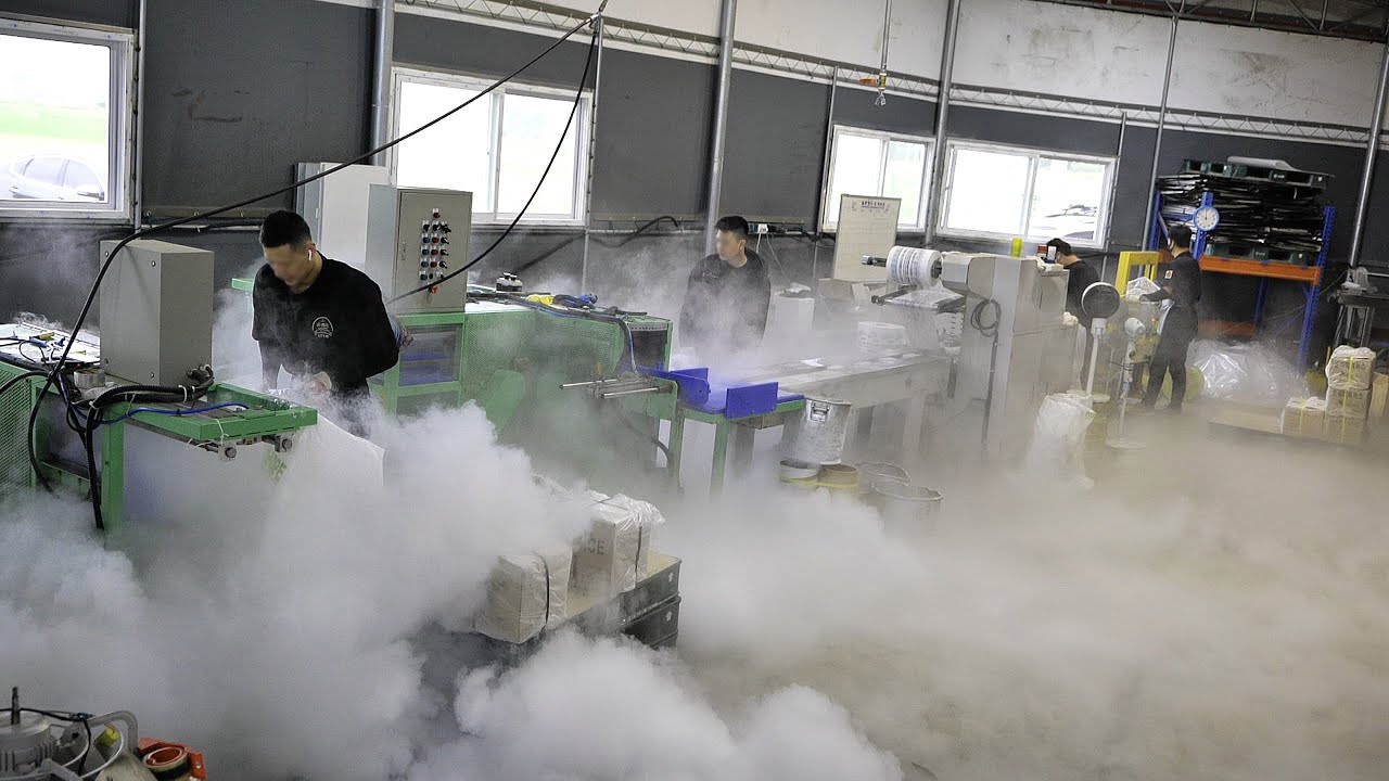 Interesting Mass Production Process Of Dry Ice. Dry Ice Factory in South Korea