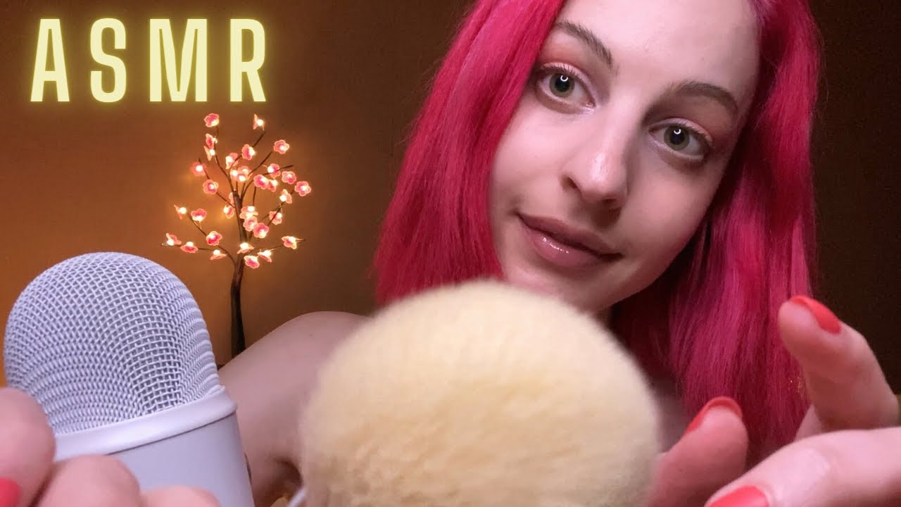 ASMR Face Brushing Softly with Affirmations for Self-Love   (clicky whisper) (gentle)