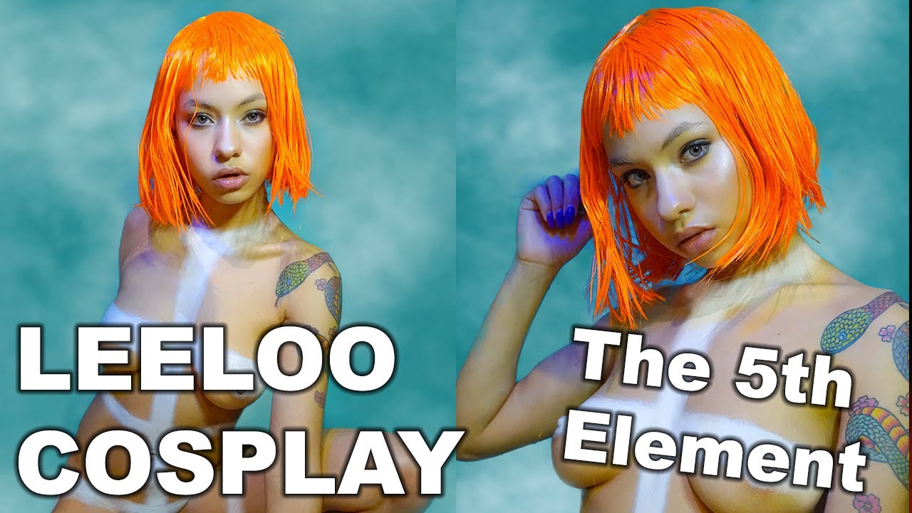 easy leeloo dallas dıy cosplay makeup  painting tutorial - the fıfth element movie  フィフスエレメントコスプレ