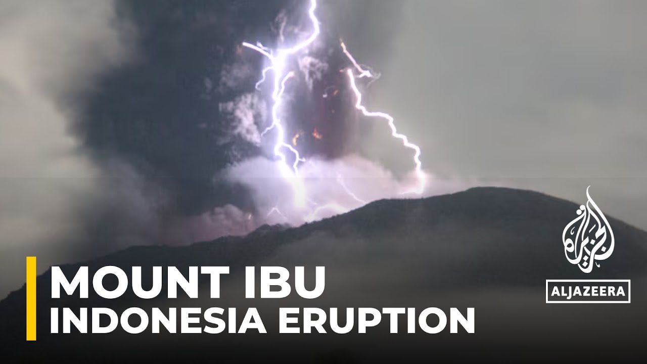 Indonesia's Ibu volcano erupts twice, spewing red-hot lava
