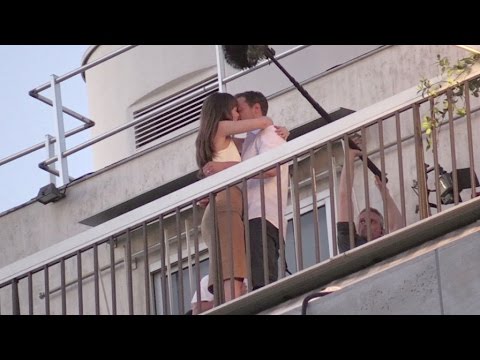 Dakota Johnson and Jamie Dornan Kiss on the 50 Shades of Grey set in Paris