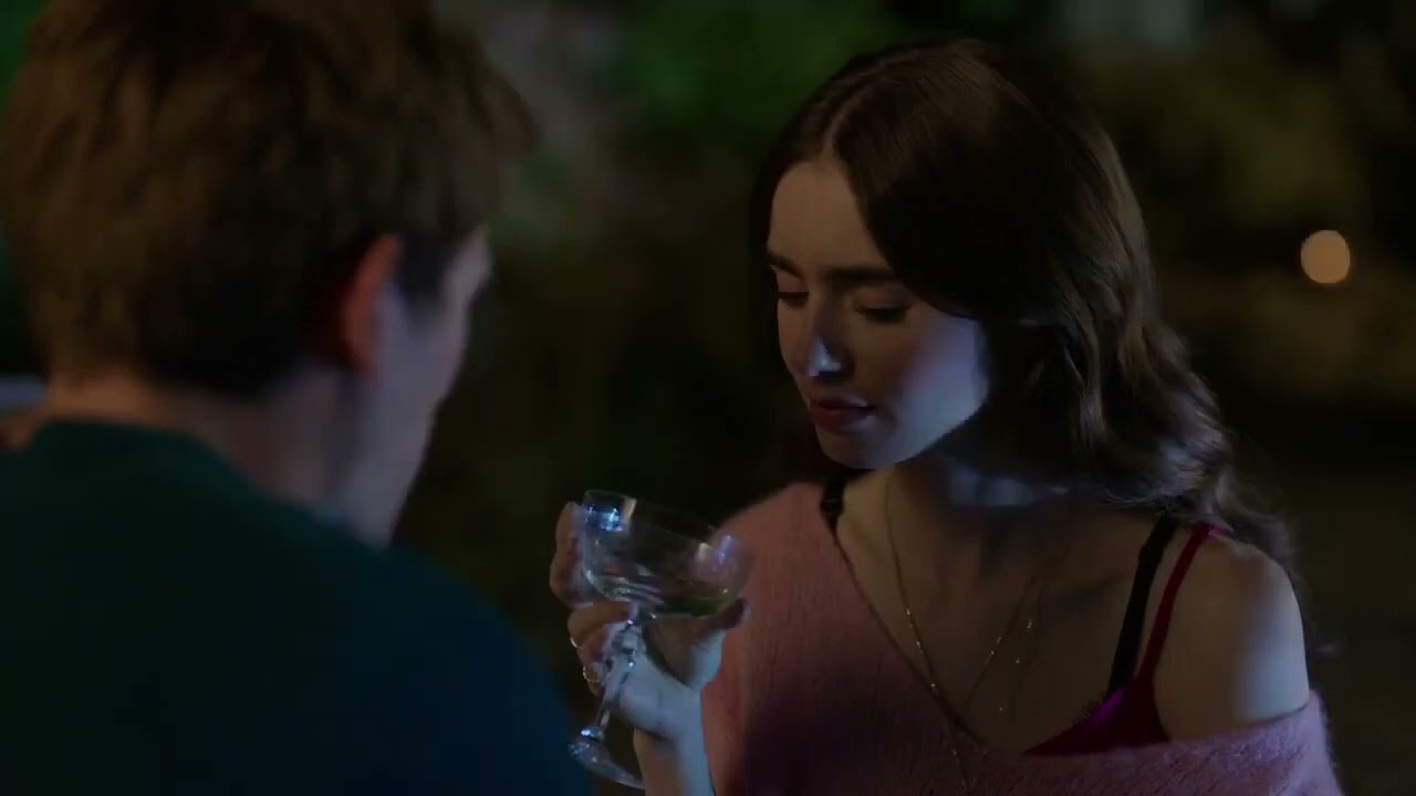 Emily in Paris _ Kiss Scene — Emily and Timothee (Lily Collins and Victor Meutelet)