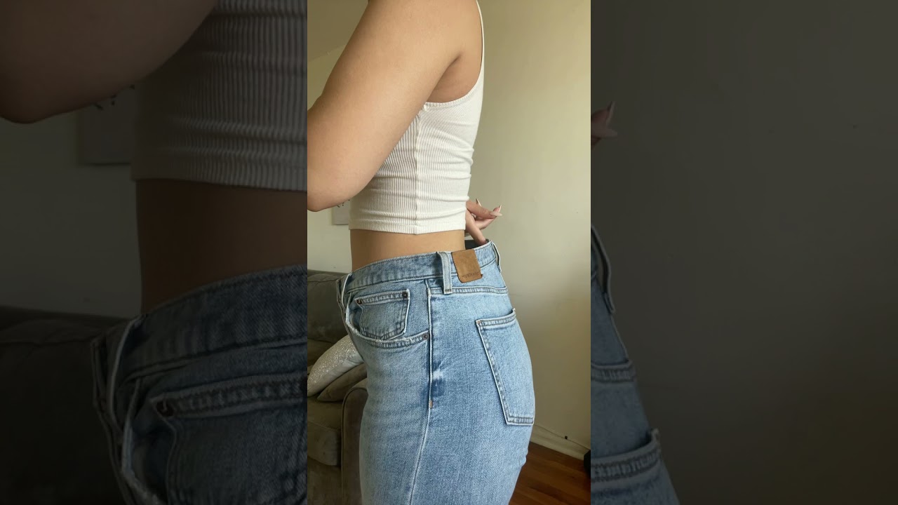 How to get rid of annoying waist gap in your jeans using the shoelace hack #shorts #diy
