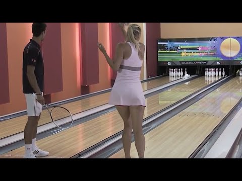 Sharapova vs Djokovic Tennis Bowling Battle