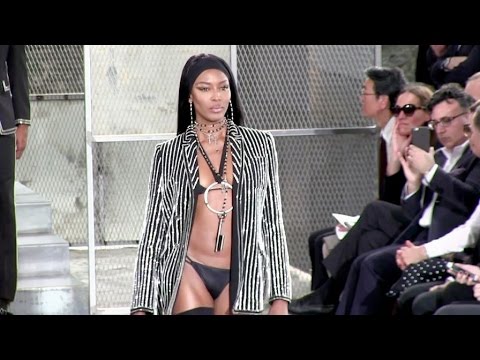 The forever sexy Naomi Campbell on the runway at the Givenchy Men Fashion Show in Paris
