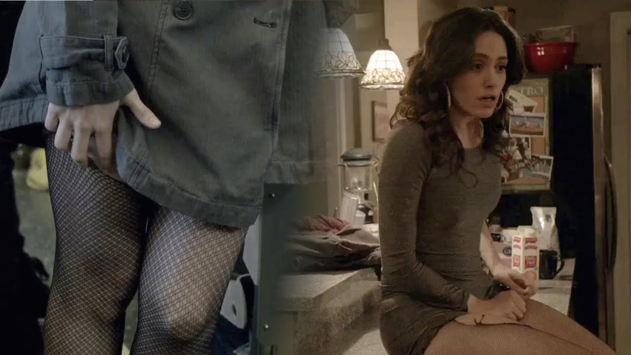EMMY ROSSUM GETS HER FİSHNET PANTYHOSE RİPPED.  OTHERS İN PANTYHOSE TV SERİES SHAMELESS S04E03