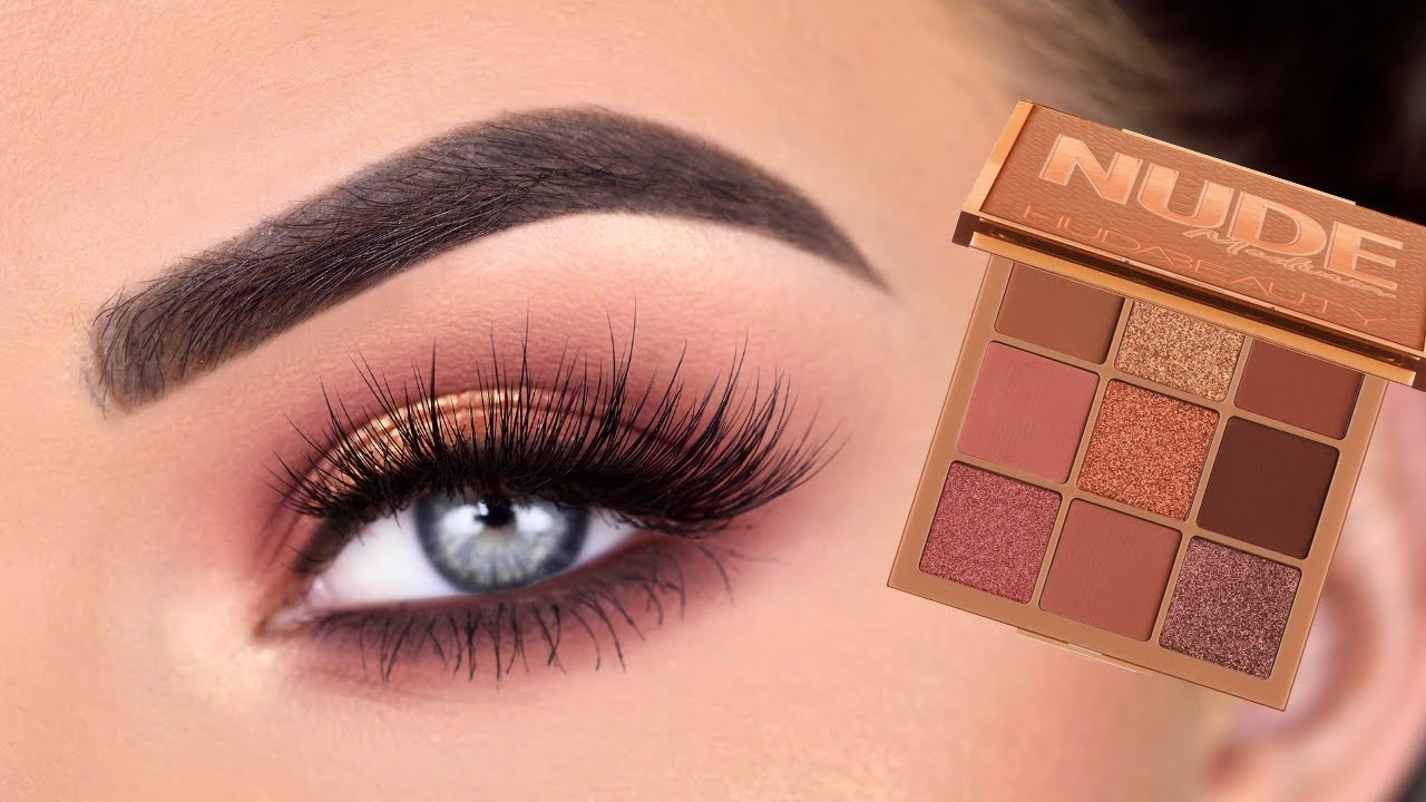 Huda Beauty Nude MEDIUM Obsessions Eyeshadow Palette | Eye Makeup Tutorial