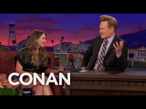 Elizabeth Olsen Teaches Conan Russian Curse Words  - CONAN on TBS