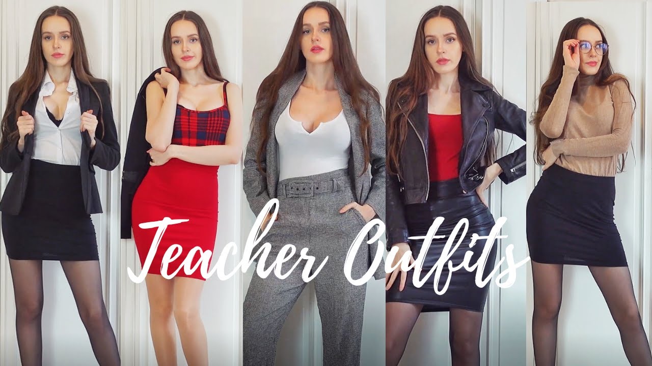 TRYİNG ON 10 TEACHER OUTFİTS - SKİRTS, TİGHTS, HİGH HEELS