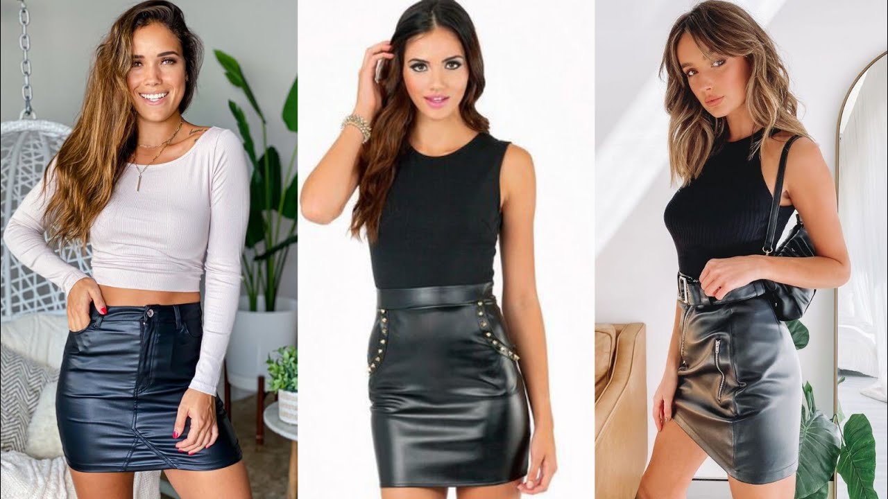 New arrival trendy collection of leather mini skirt outfit# leather collection#leather
