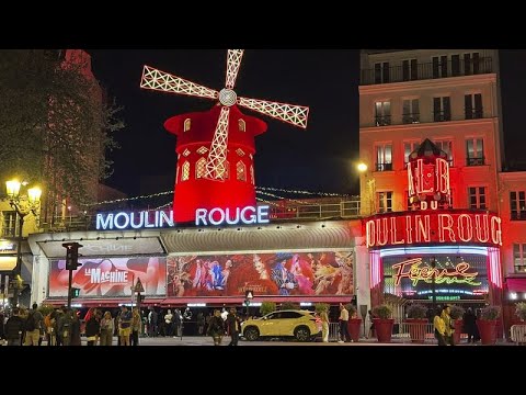 Paris'teki ünlü Kırmızı Değirmen'in pervaneleri koptu