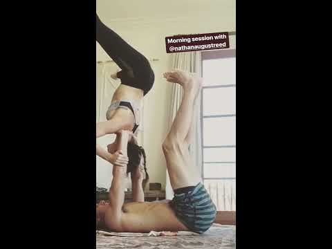 Nikki Reed and Nathan Reed acro yoga
