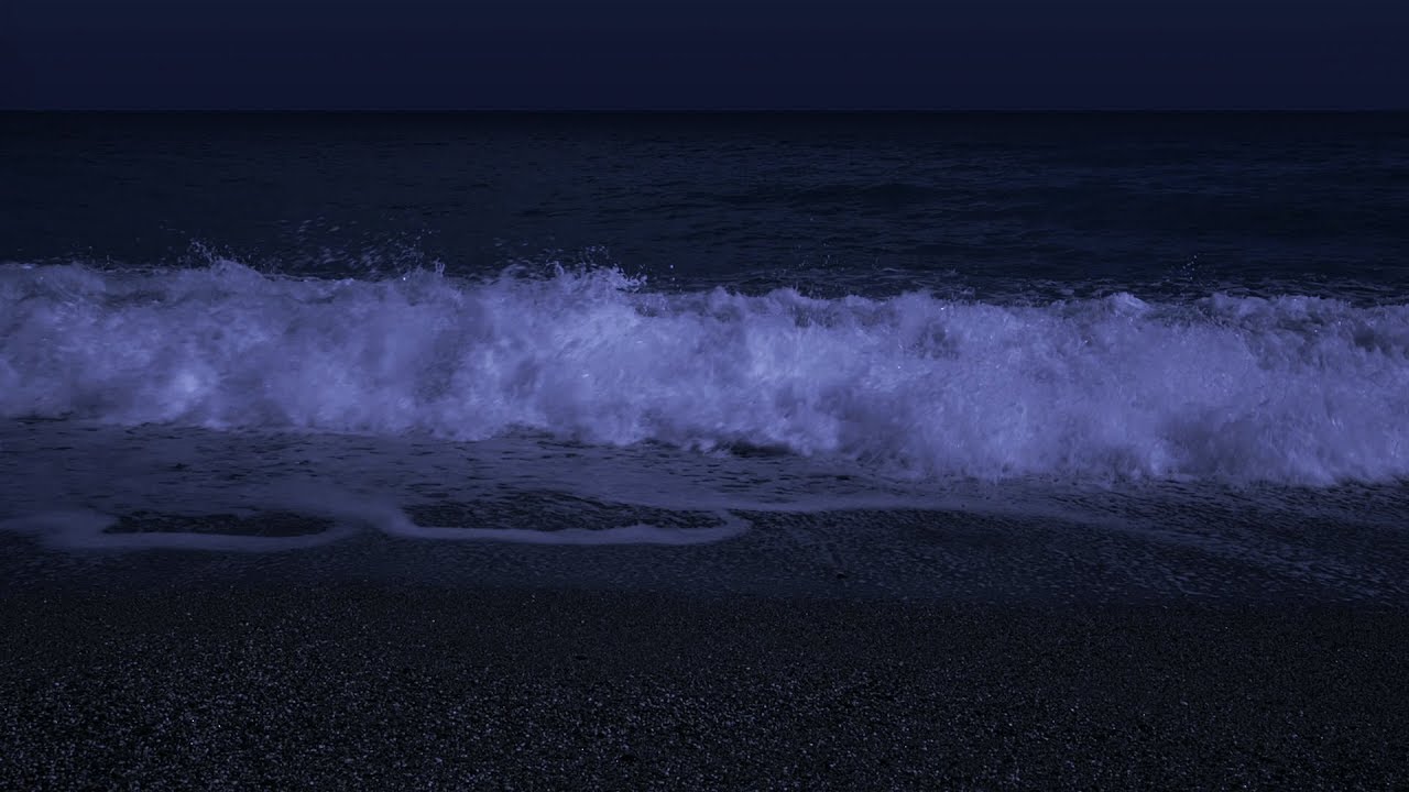 FALL ASLEEP WİTH POWERFUL WAVES AT NİGHT ON MUSEDDU BEACH - OCEAN SOUNDS FOR DEEP SLEEPİNG