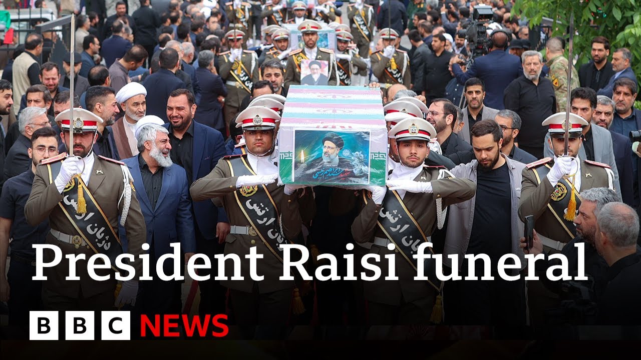 mourners in ıran attend president raisi's funeral procession