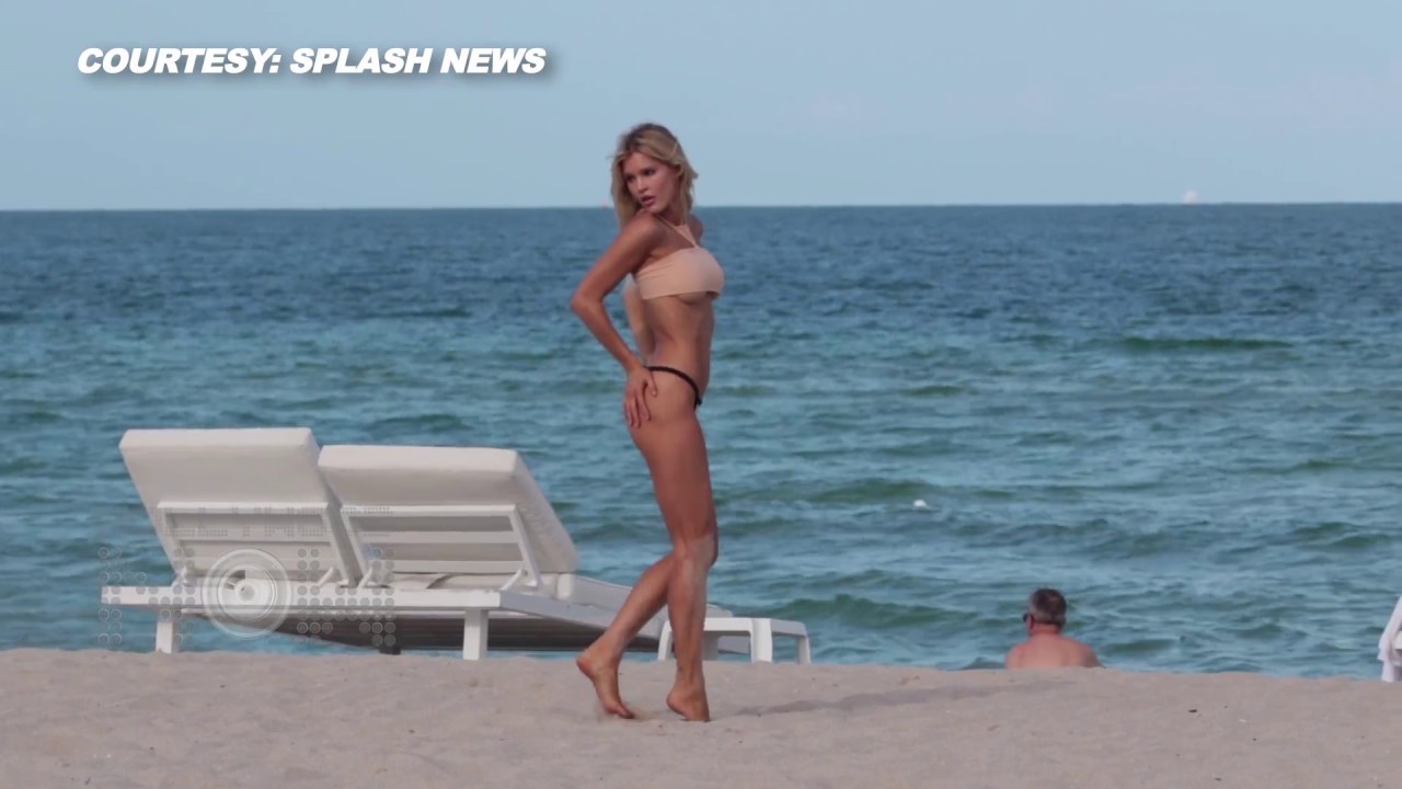 joy corrigan Wardrobe malfunction during photoshoot ın miami beach