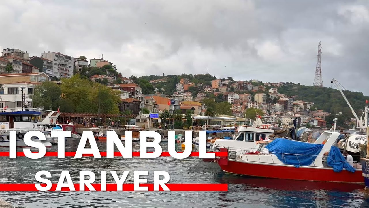 Istanbul Sariyer | Walking Tour In Sarıyer Beautiful Streets & Beach | 26 August 2022 | 4K UHD 60FPS