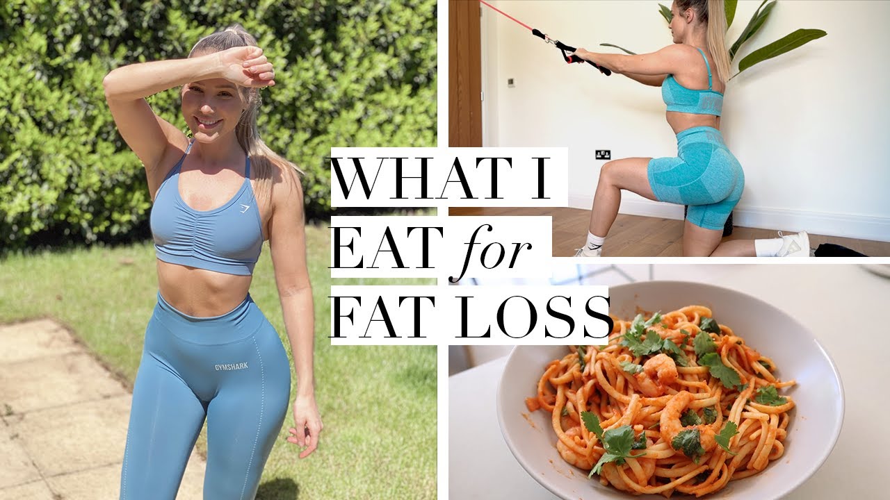 WHAT I EAT TO LOSE WEIGHT  FAT *WITHOUT TRACKING* | Intuitive Eating + Home Workout