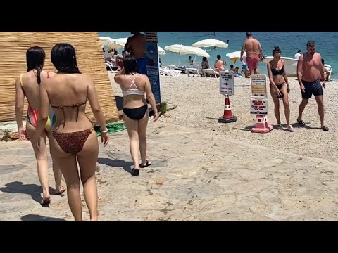 Antalya KAŞ ( Halk plajı ) Walking in Kaş Beach TURKEY 2021