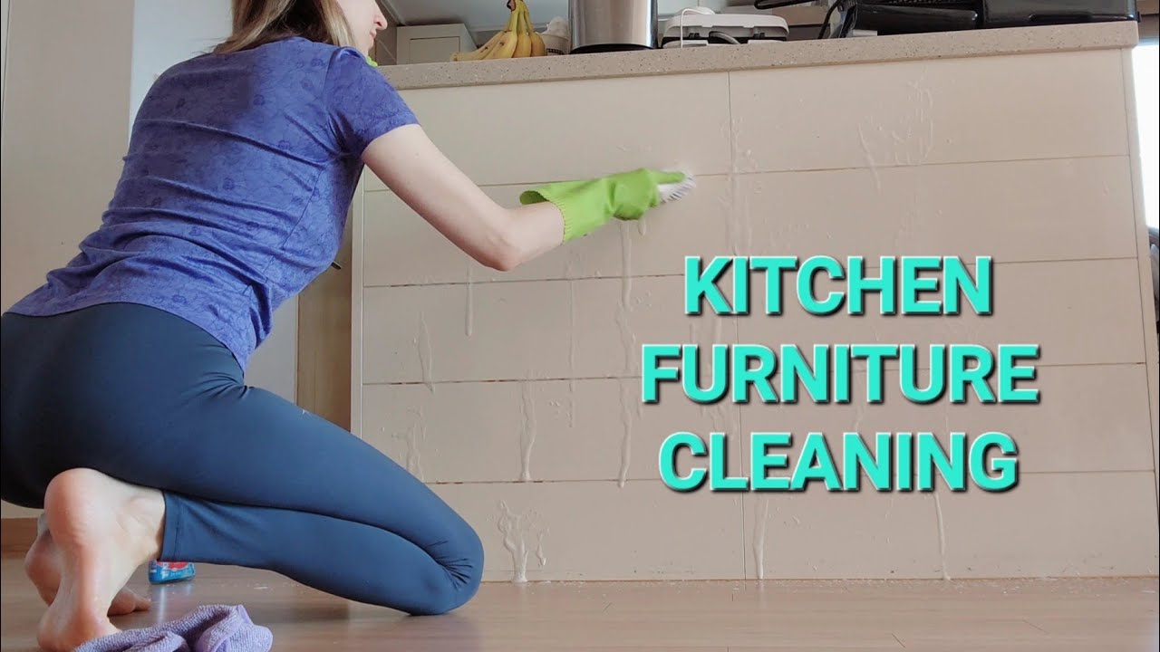 KITCHEN FURNITURE CLEANING WITH BRUSH