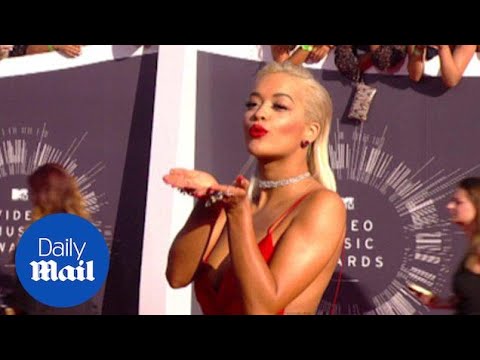 Rita Ora in plunging red dress at MTV VMA Music awards - Daily Mail