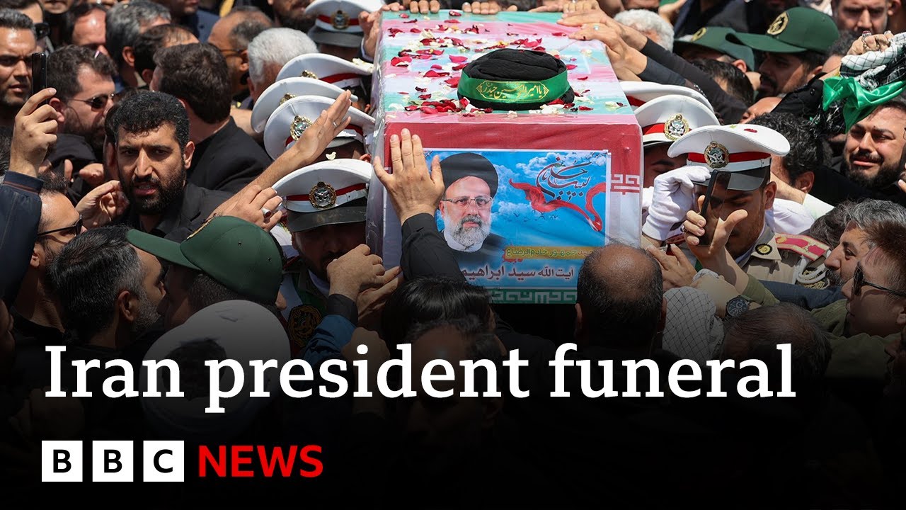 former ıran president raisi's burial ceremony in mashhad | bbc news