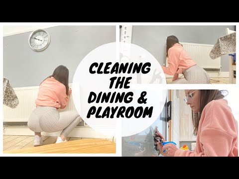 Clean With Me | Dining  Playroom Clean | Kate Berry | Spraying | Wiping