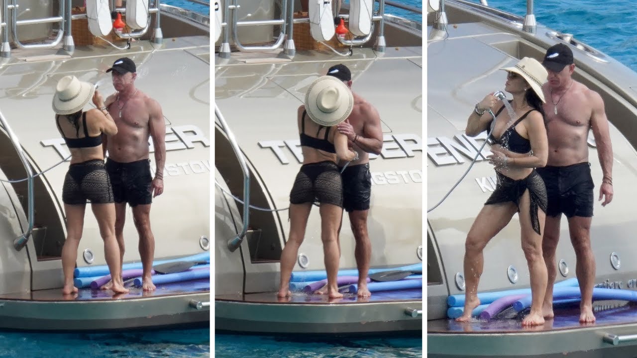 Shirtless Jeff Bezos canoodles with Lauren Sánchez on yacht in St. Barts