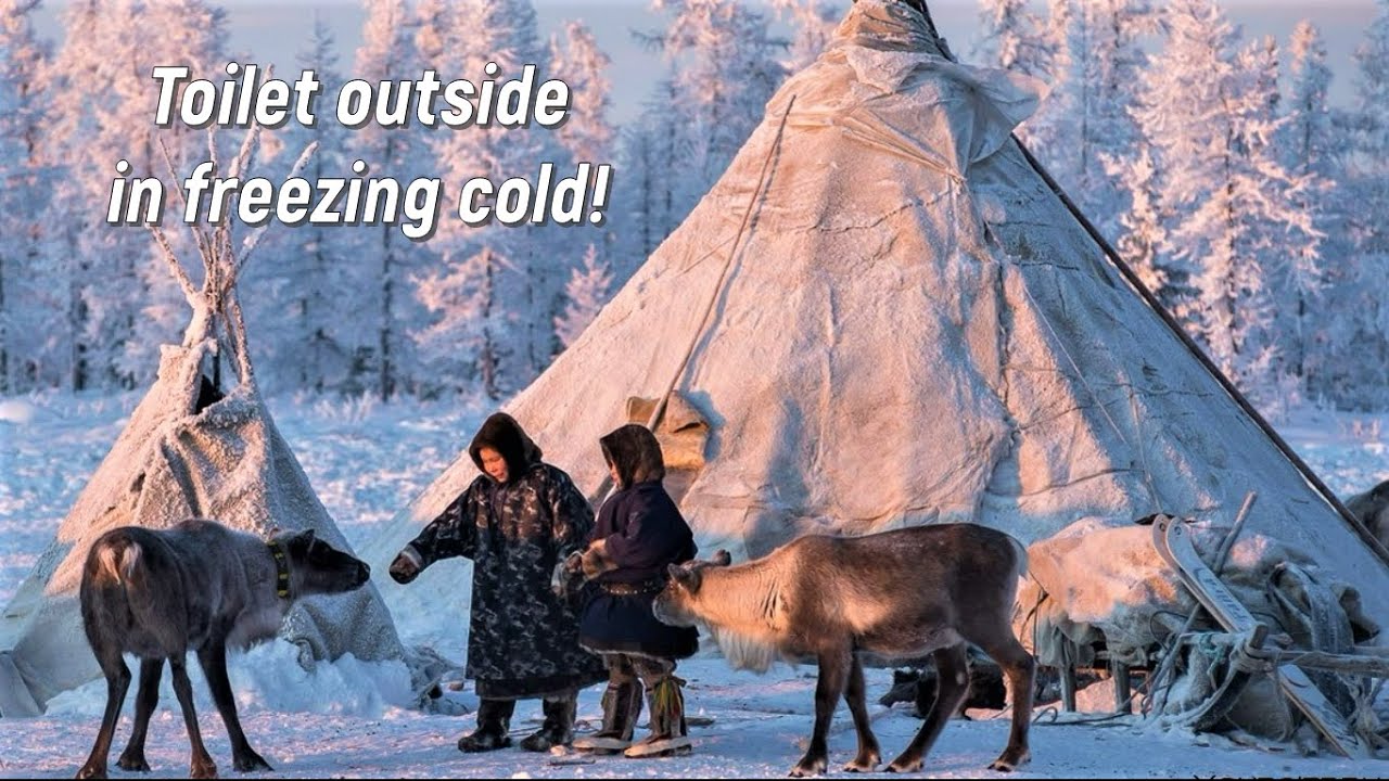 HOW NORTH NOMADS GO TO THE TOİLET  TAKE A SHOWER WHEN -58°F, -50°C. NOT LİKE WE DO!