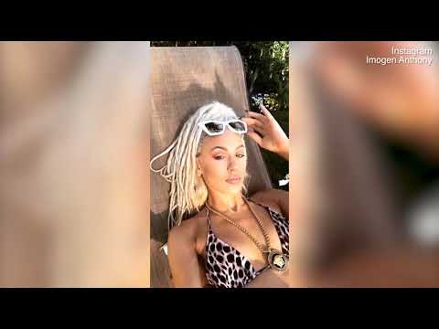 Video  Imogen Anthony poses in a tiny leopard print bikini