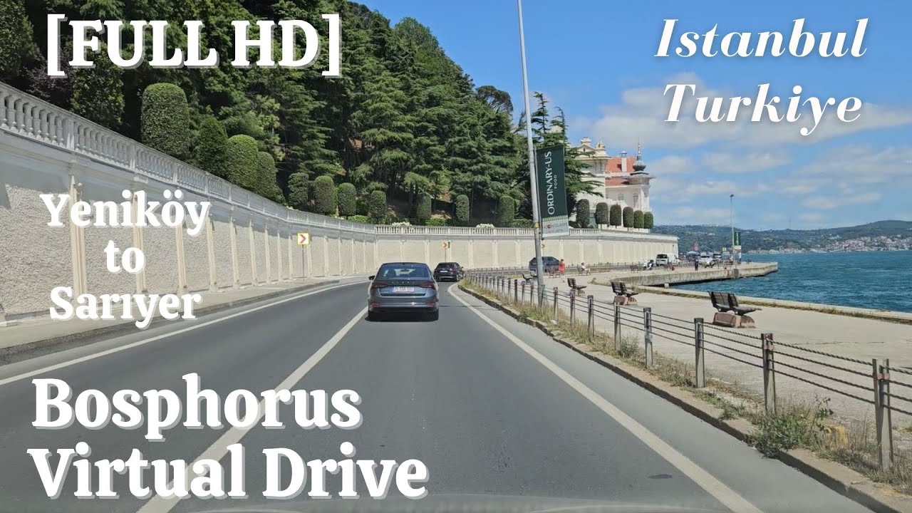 Istanbul Bosphorus Coast Virtual Drive from Yenikoy to Sariyer [Full HD]