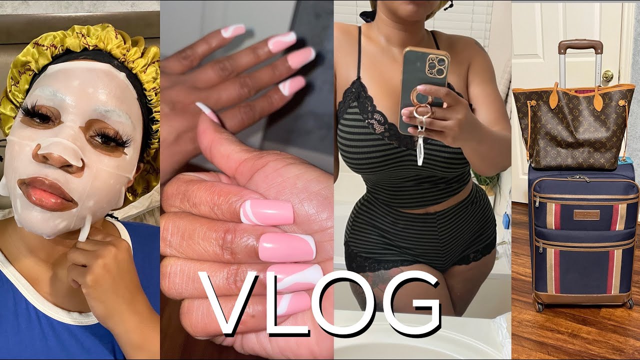 PACKING FOR VACATION • FULL SKINCARE ROUTINE • NEW LONG NAILS | VLOG | Gina Jyneen