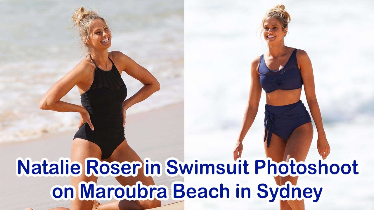 Natalie Roser in Swimsuit Photoshoot on Maroubra Beach in Sydney