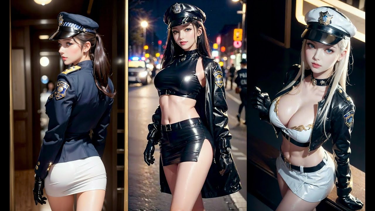 [4K Ai art] Police woman , Police Uniform, 여경, 경찰복, 경찰복 코스프레, 경찰 누나, Ai 룩북, Ai 아트