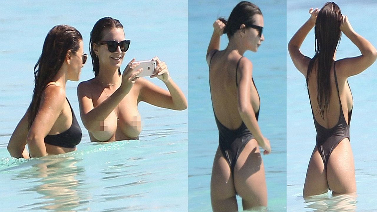 Emily Ratajkowski Goes Topless as she Whips Off Her Cheeky Swimsuit on Mexican Beach Break