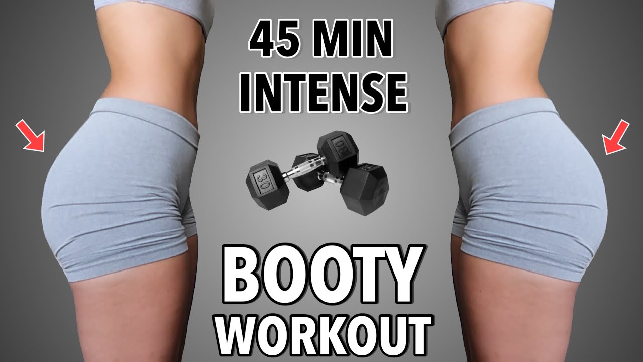 45 MIN INTENSE DUMBBELL BOOTY WORKOUT - Grow Your Glutes - Summer Shred Day 10