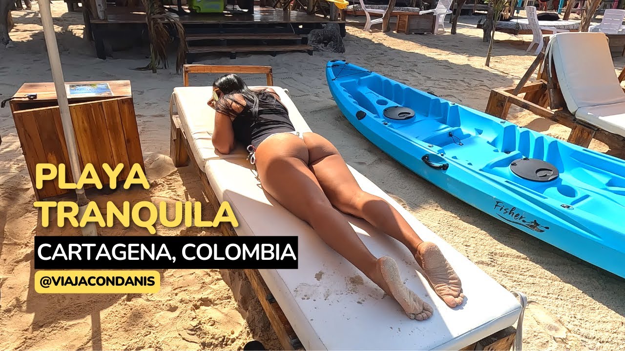 PLAYA TRANQUILA Isla Baru en Cartagena Colombia 4K | Tour Isla Barú Playa Tranquila | ViajaConDanis