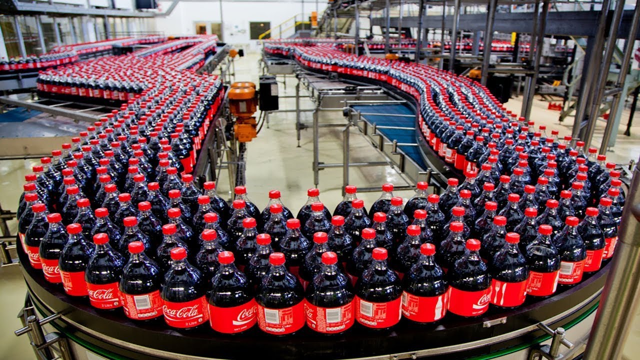 amazing coca cola manufacturing line - ınside the soft drink factory - filling machine