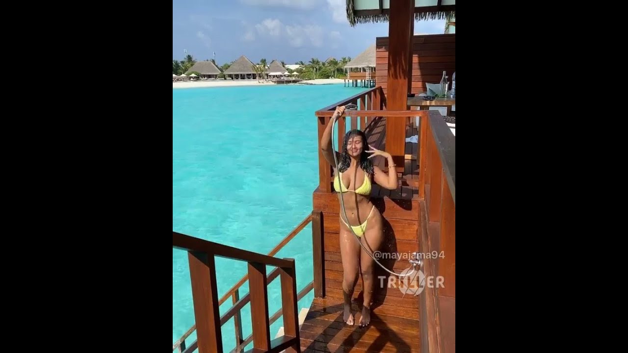 Maya Jama feeds sharks, goes on boat trips and gatecrashes honeymoons on Maldives trip